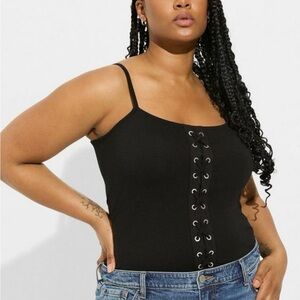Torrid Black Foxy Lace Up Cami